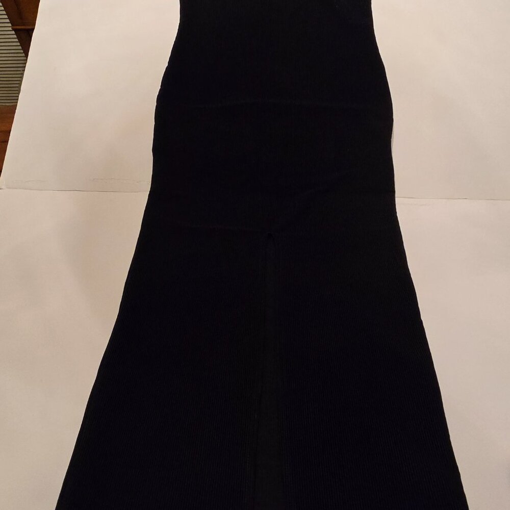 Spandex Dress Black Ribbed Sheath Sleeveless Heart to Hips Women's Medium 1990s - Picture 7 of 10
